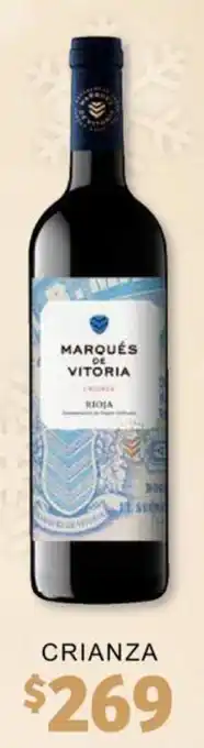 Soriana Híper Vino tinto Marqués de Vitoria CRIANZA 750 ml. oferta