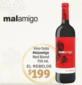 Soriana Híper Vino tinto Malamigo Red Blend 750 ml. oferta