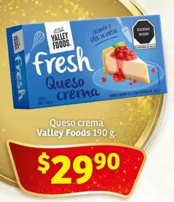 Soriana Híper Queso crema Valley Foods 190 g. oferta