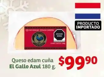 Queso edam cuña El Gallo Azul 180 g.