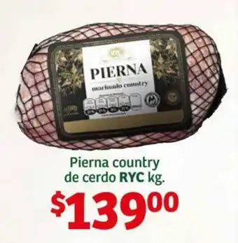 Soriana Híper Pierna country de cerdo RYC, kg. oferta