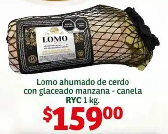 Soriana Híper Lomo ahumado de cerdo con glaceado manzana - canela RYC 1 kg. oferta