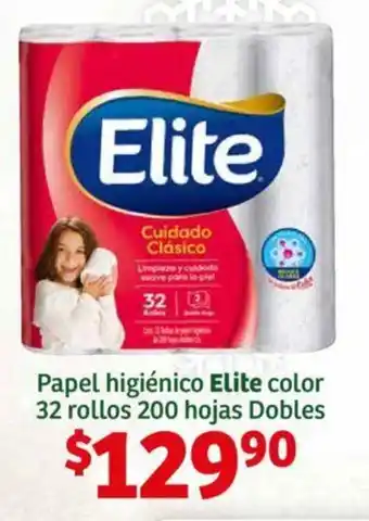 Soriana Híper Papel higiénico Elite color 32 rollos 200 hojas Dobles oferta