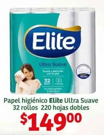 Soriana Híper Papel higiénico Elite Ultra Suave 32 rollos 220 hojas dobles oferta