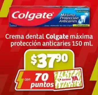 Soriana Híper Crema dental Colgate máxima protección anticaries 150 ml. oferta