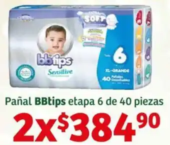 Soriana Híper Pañal BBtips etapa 6 de 40 piezas x 2 oferta
