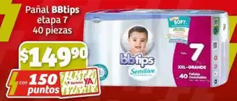 Soriana Híper Pañal BBtips etapa 7 40 piezas oferta