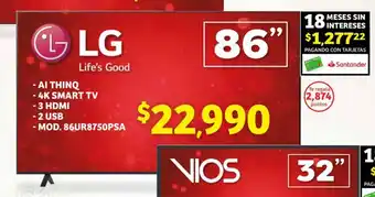LG 4K SMART TV 86"