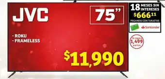 Soriana Híper JVC ROKU FRAMELESS 75" oferta