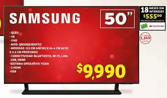 Soriana Híper SAMSUNG MOD. QN50Q65BAFXZ oferta