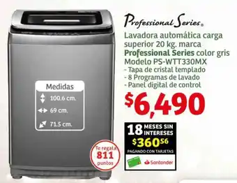 Soriana Híper Lavadora automática carga superior 20 kg. Professional Series oferta