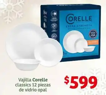 Vajilla Corelle classics 12 piezas de vidrio opal