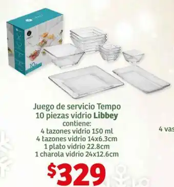 Juego de servicio Tempo 10 piezas vidrio Libbey