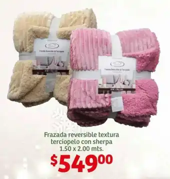 Soriana Híper Frazada reversible textura terciopelo con sherpa 1.50 x 2.00 mts. oferta