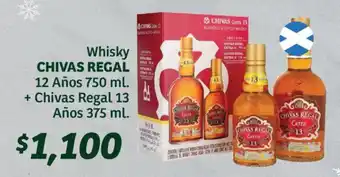 Soriana Híper Whisky CHIVAS REGAL 12 Años 750 ml. + Chivas Regal 13 Años 375 ml. oferta
