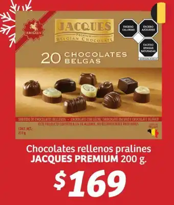 Soriana Híper Chocolates rellenos pralines JACQUES Premium 200 g. oferta