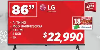 Soriana Híper LG MOD. 86UR8750PSA oferta