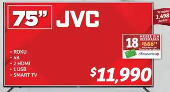 Soriana Híper JVC SMART TV 75" oferta