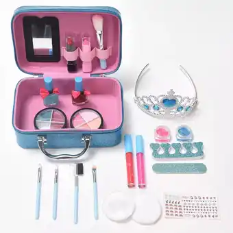 Kit de maquillaje niñas corona de princesa lavable no toxico