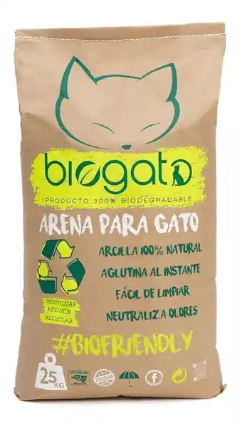 Mercado Libre Arena para gatos 25kg biogato ecofriendly oferta