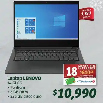 Soriana Híper Laptop LENOVO 141IGL05 oferta