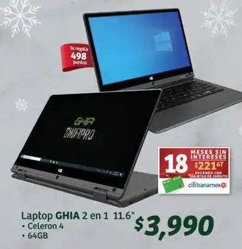 Soriana Híper Laptop GHIA 2 en 1 11.6" oferta