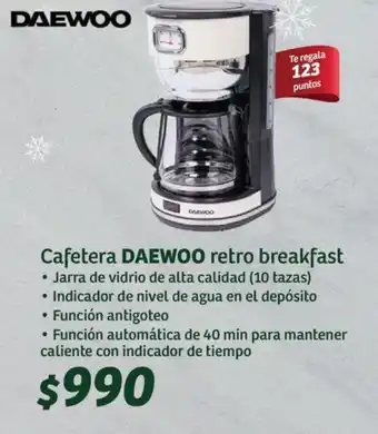 Soriana Híper Cafetera DAEWOO retro breakfast oferta