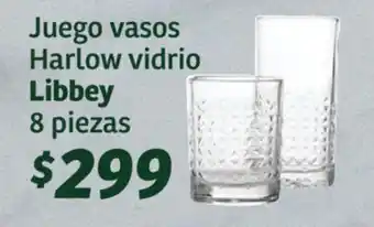 Soriana Híper LIBBEY Juego vasos Harlow vidrio, 8 piezas oferta