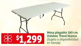 Soriana Express Mesa plegable 180 cm. Outdoor Trend blanca oferta