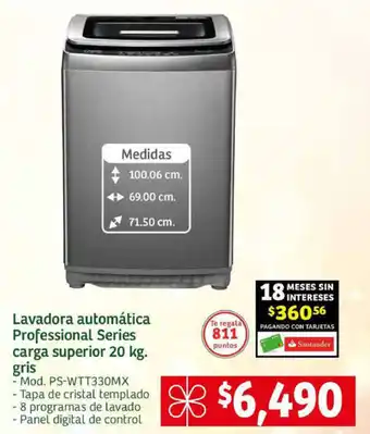Soriana Express Lavadora automática Professional Series carga superior 20 kg. oferta