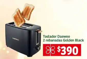 Tostador Daewoo 2 rebanadas Golden Black