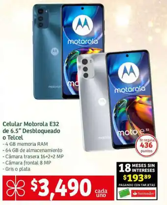 Celular Motorola E32 de 6.5" Desbloqueado o Telcel