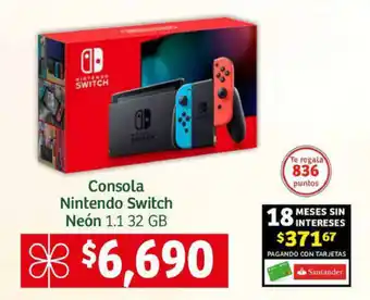 Consola Nintendo Switch Neón 1.1 32 GB