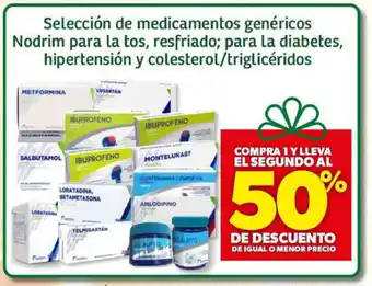 Soriana Express Selección de medicamentos genéricos Nodrim para la tos, resfriado; para la diabetes, hipertensión y colesterol/triglicéridos oferta