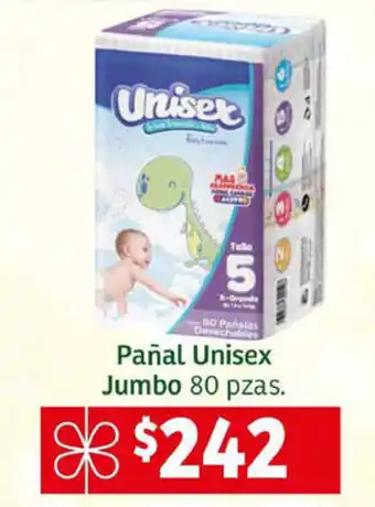 Pañal Unisex Jumbo 80 pzas.