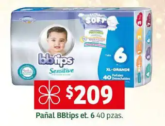 Pañal BBtips et. 6 40 pzas.