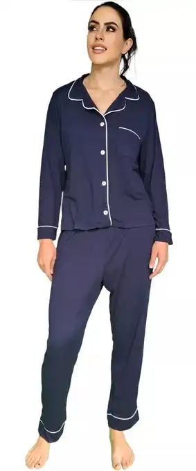 Mercado Libre Pijama fresca abierta manga larga pantalón solbi s6101 mujer oferta