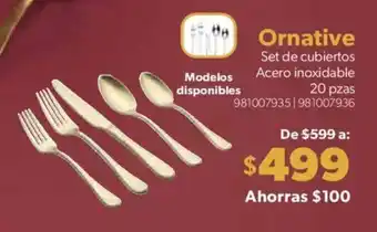 Ornative Set de cubiertos Acero inoxidable 20 pzas