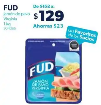 Sam's Club FUD Jamón de pavo Virginia 1kg oferta