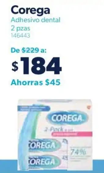 Sam's Club Corega Adhesivo dental 2 pzas oferta