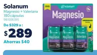 Sam's Club Solanum Magnesio + Valeriana 180 cápsulas oferta