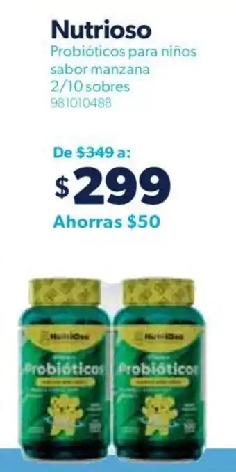 Sam's Club Nutrioso Probióticos para niños sabor manzana 2/10 sobres oferta
