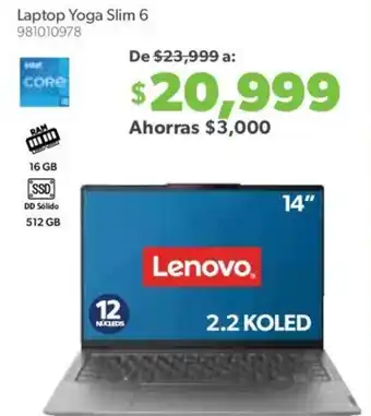 Sam's Club Lenovo Laptop Yoga Slim 6 oferta