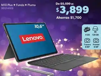Sam's Club Lenovo M10 Plus + Funda + Pluma oferta