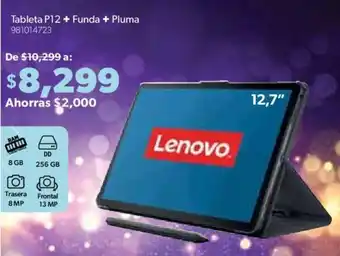 Sam's Club Lenovo Tablet P12+ Funda + Pluma oferta