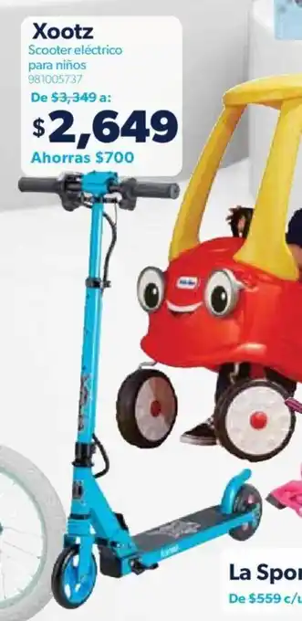 Sam's Club Xootz Scooter eléctrico para niños oferta