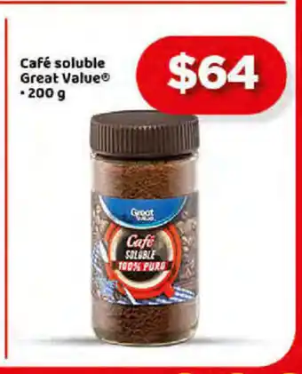 Bodega Aurrerá Cafe Soluble Great Value 200g oferta