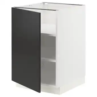 IKEA Sektion Gabinete bajo 1 puerta c/estantes, blanco/nickebo Carbón mate, 53x61x76 cm oferta