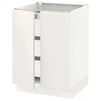 IKEA Sektion / maximera Gabinete bajo 2 puertas 3 cajones, blanco/veddinge blanco, 61x61x76 cm oferta
