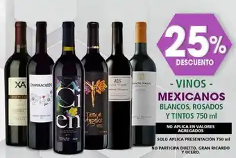 Bodegas Alianza VINOS MEXICANOS BLANCOS, ROSADOS Y TINTOS 750 ml oferta